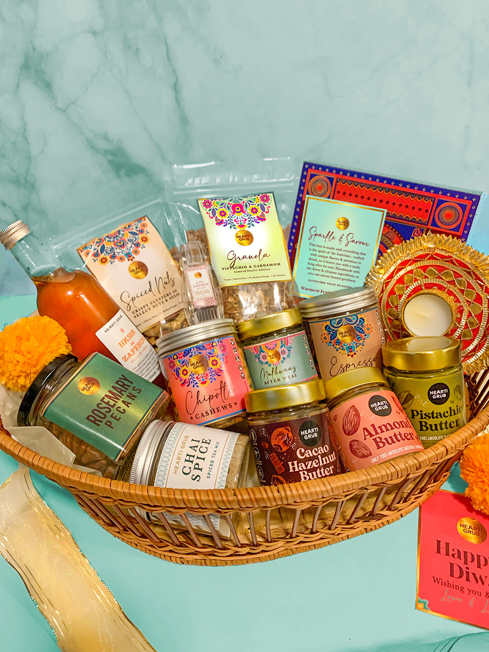 GIFT BASKET. DIWALI GIFT. GOURMET GIFT BASKET. DUBAI. ABUDHABI. UAE. HEARTIGRUB. GIFT DELIVERY IN UAE. NUT BUTTERS. CORPORATE DIWALI GIFTING. EXCLUSIVE GIFT HAMPER. DIWALI GIFT DELIVERY IN UAE