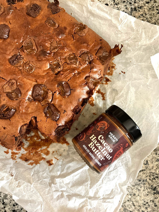 GOOEY EGGLESS CACAO HAZELNUT BUTTER BROWNIES