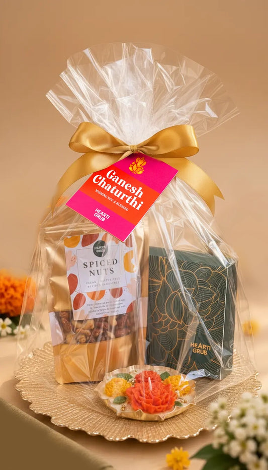 THOUGHTFUL GANPATI GIFTS. BY HERATIGRUB. DELIVERY THROUGHOUT THE UAE. MAD EIN SMALL BATCHES. LUXURY GIFTS. CLEAN INGREDIENTS. 
