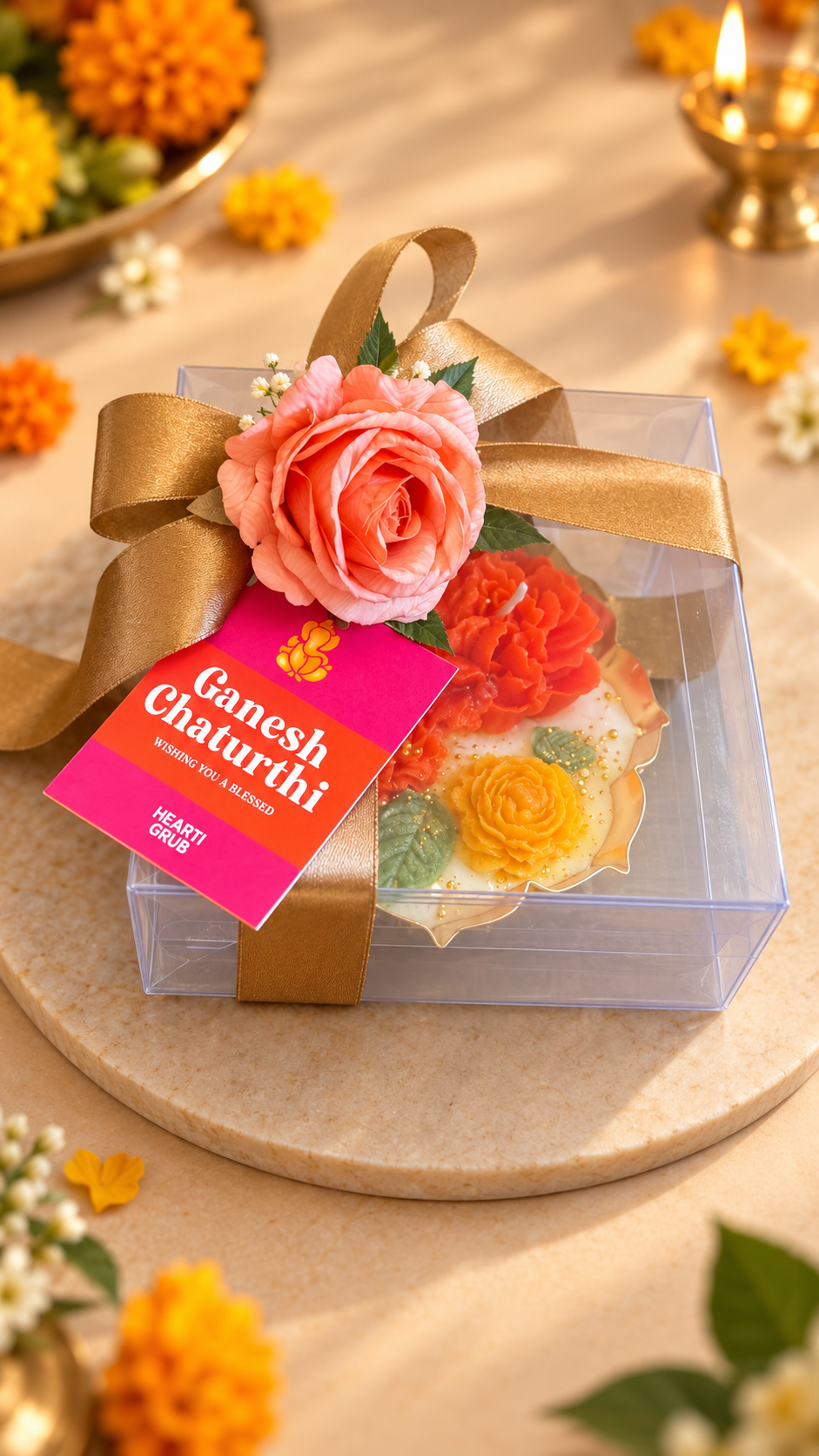 LUXURY CANDLES WITH INDIAN FRAGRANCES. THOUGHTFUL GANPATI GIFTS. BY HERATIGRUB. DELIVERY THROUGHOUT THE UAE. MAD EIN SMALL BATCHES. LUXURY GIFTS. CLEAN INGREDIENTS. 