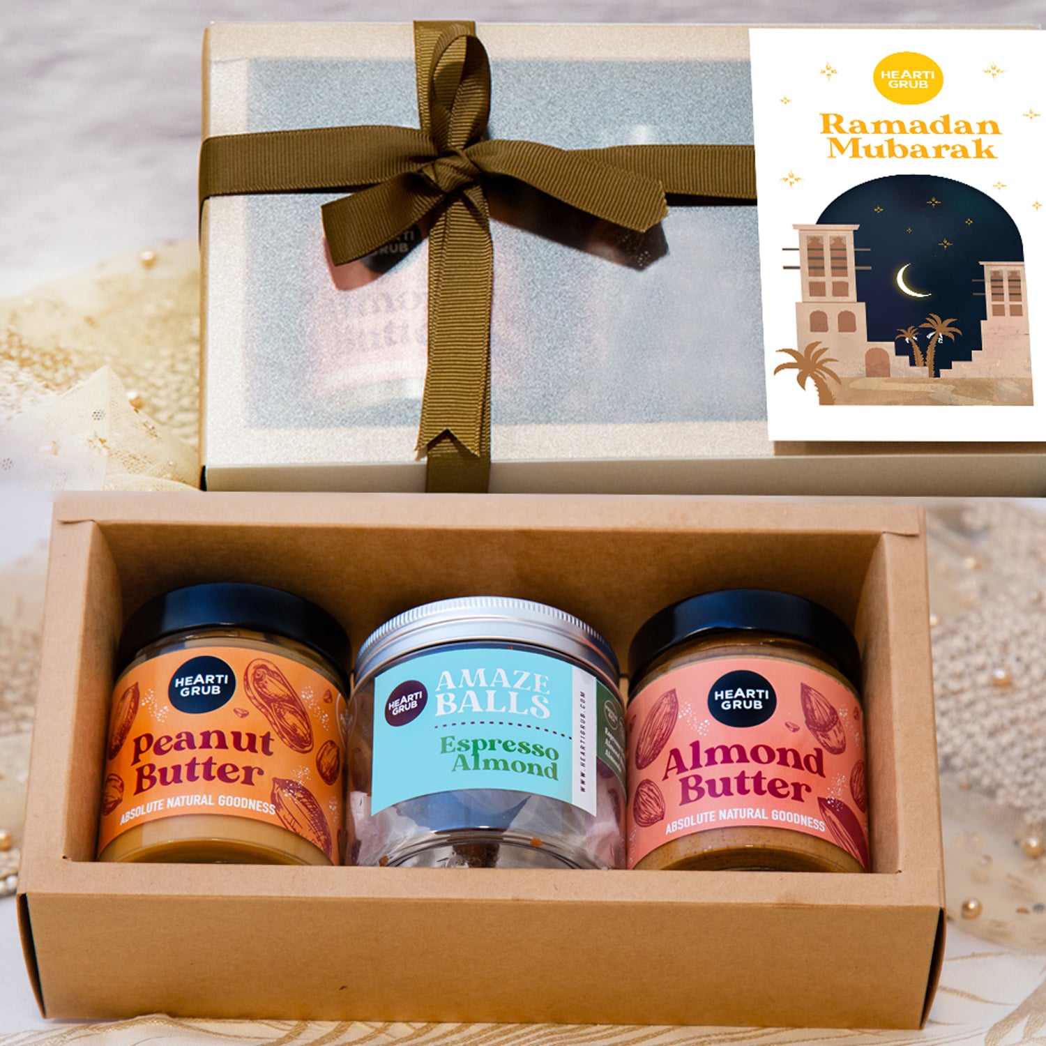 Eid Gifts. Ramadan Gourmet Delivery throughout UAE. Nut Butters.Ramadan Gourmet Gifts. Gift Hampers and baskets. Corporate Gifting. Vegan. GF. Keto. Delivery throughout UAE. HeartiGrub