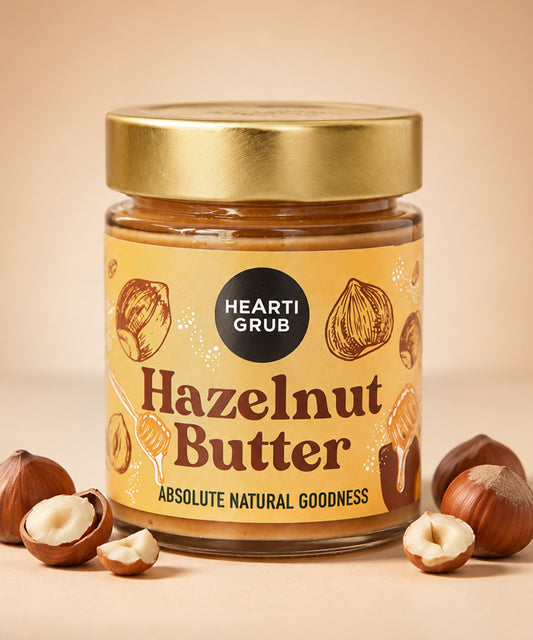BEST SELLER - HAZELNUT BUTTER by HEARTIGRUB |  زبدة البندق | MADE FRESH. NO NASTIES. UAE. CLEAN INGREDIENTS. SHOP LOCAL.  MAd e fresh in small batches in Dubai, UAE. High protein | التوصيل في جميع أنحاء الإمارات العربية المتحدة