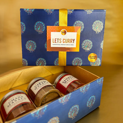 Our Indian Spice Box. Gifting. Sambhar masala, Chana Masala, garam masala. HeartiGrub, made in UAE