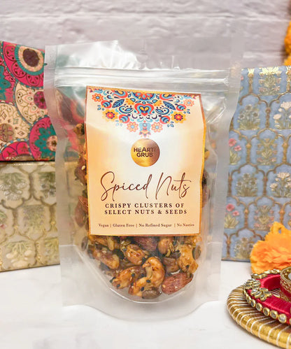Gift set with Modak, Ganesh Chaturthi items. Spiced Nuts.  Ganesh Chaturthi. Gifting. Made in Small Batches. Deliciously Decadent. Vegan Gluten Free Refined Sugar Free. Delicious Modak. Nuts. Delivery throughout U.A.E. HeartiGrub