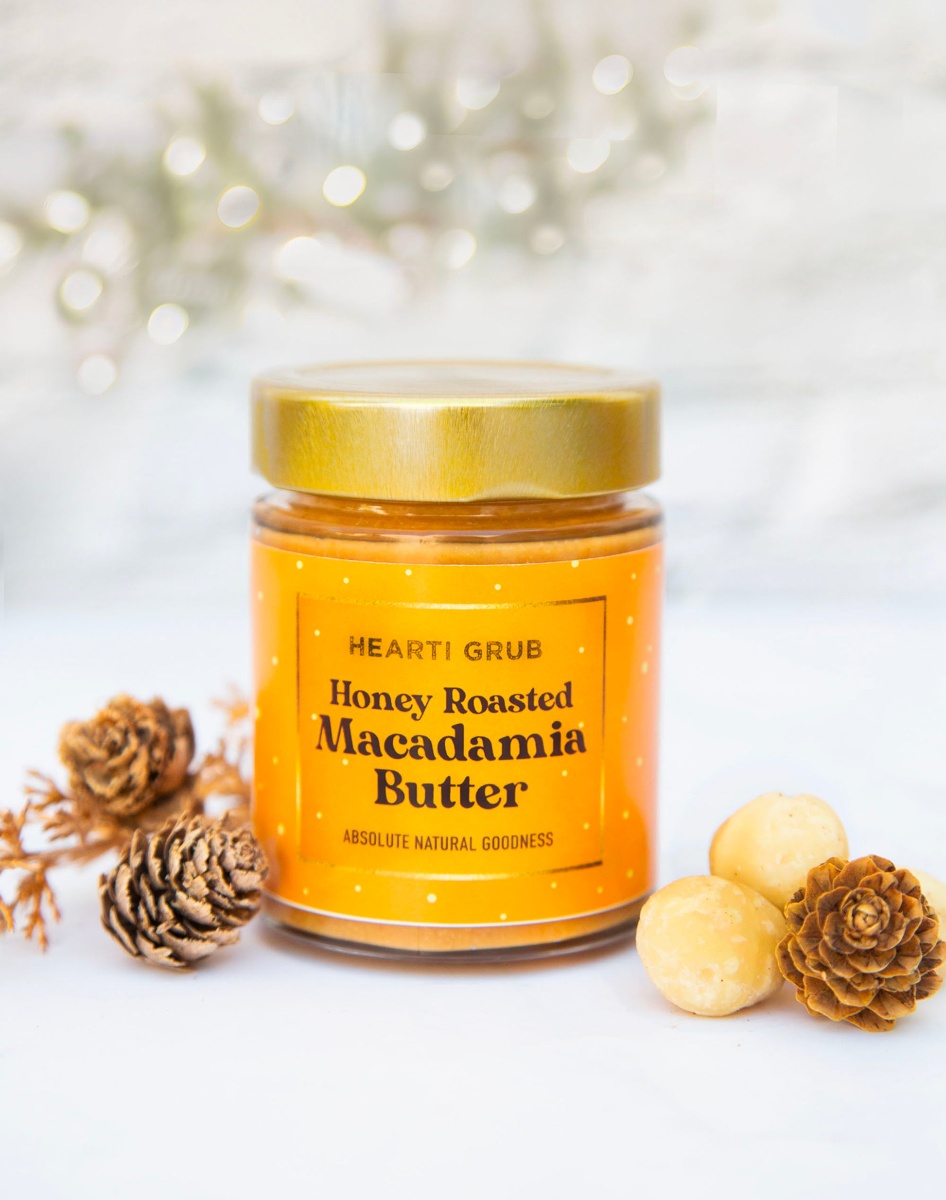 Honey Roasted Macadamia Nut Butter by Heartigrub, Dubai, UAE. Qty. Christmas Gift. Hamper. Corporate Gift. UAE. Gift Delivery in UAE