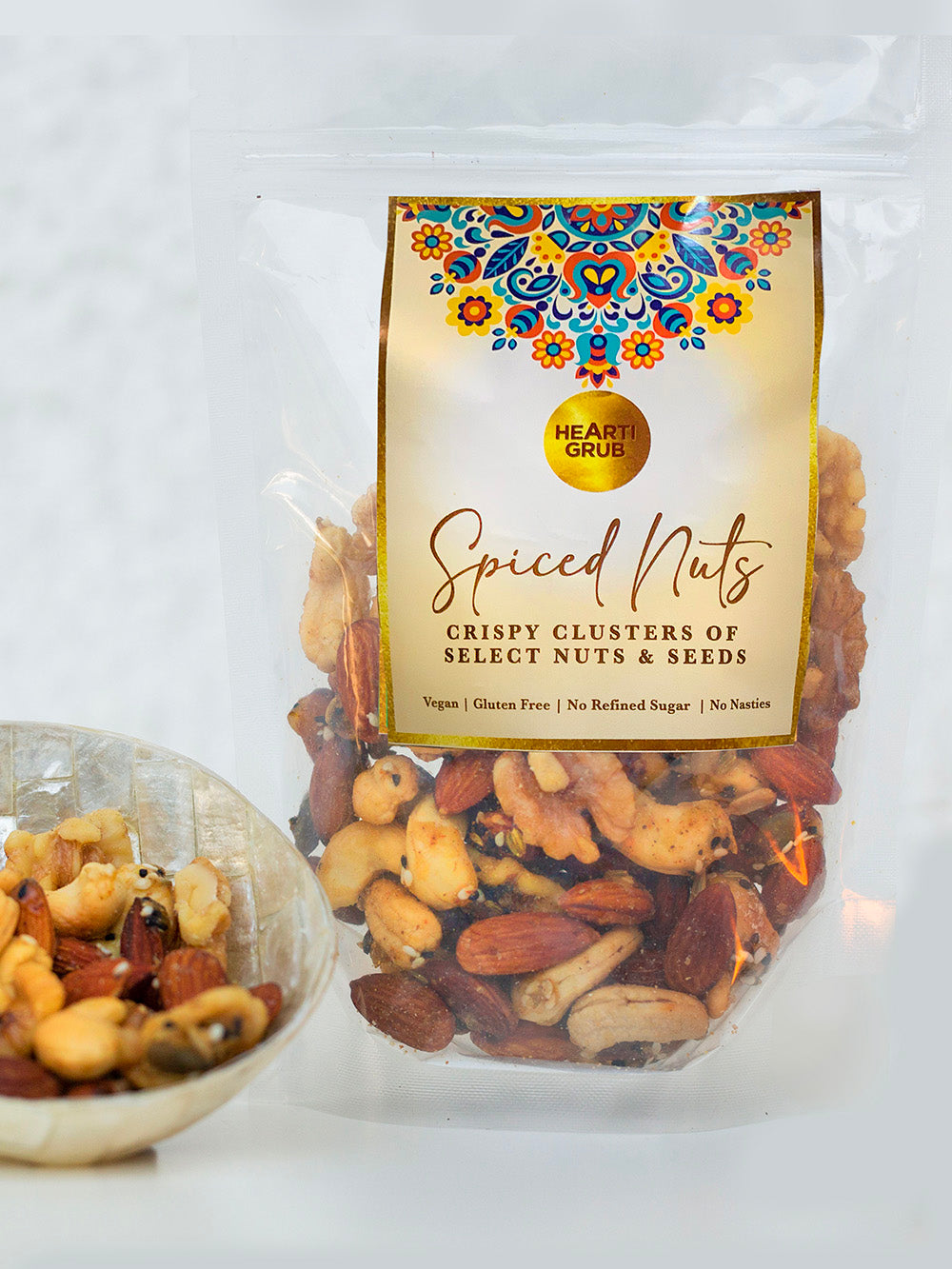 SPICED NUTS. DIWALI. GIFT. GIFTING. CORPORATE GIFTING. DUBAI. PREMIUM NUT MIX. VEGAN NUT MIX. HEARTIGRUB. Deliver gifts in UAE.
