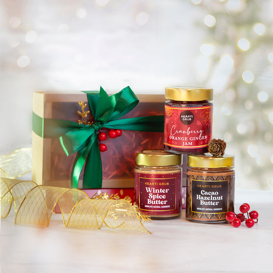 Chrsitmas Gifts. Holiday Gifts. MAd ein UAE. Gourmet Gifting. HeartiGrub. Nut Butters. Home Delivery.